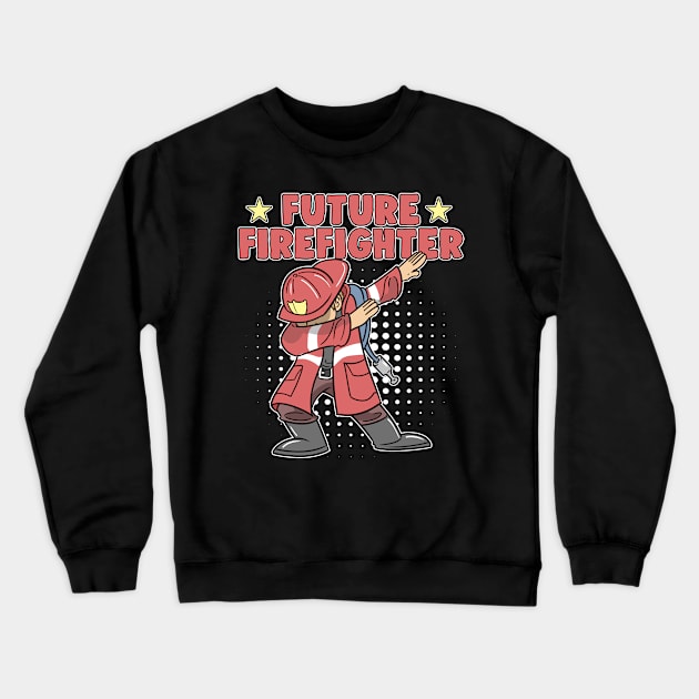 Dabbing Future Firefighter Fireman for Kids Boys Crewneck Sweatshirt by ModernMode